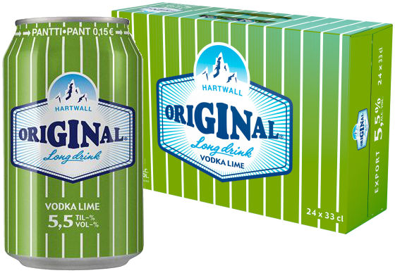 Hartwall Original Long Drink Lime 5,5% 33CL x 24-0