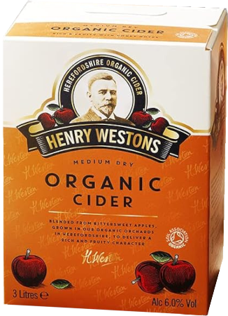 Henry Westons Organic Cider 6% 300cl BIB-0
